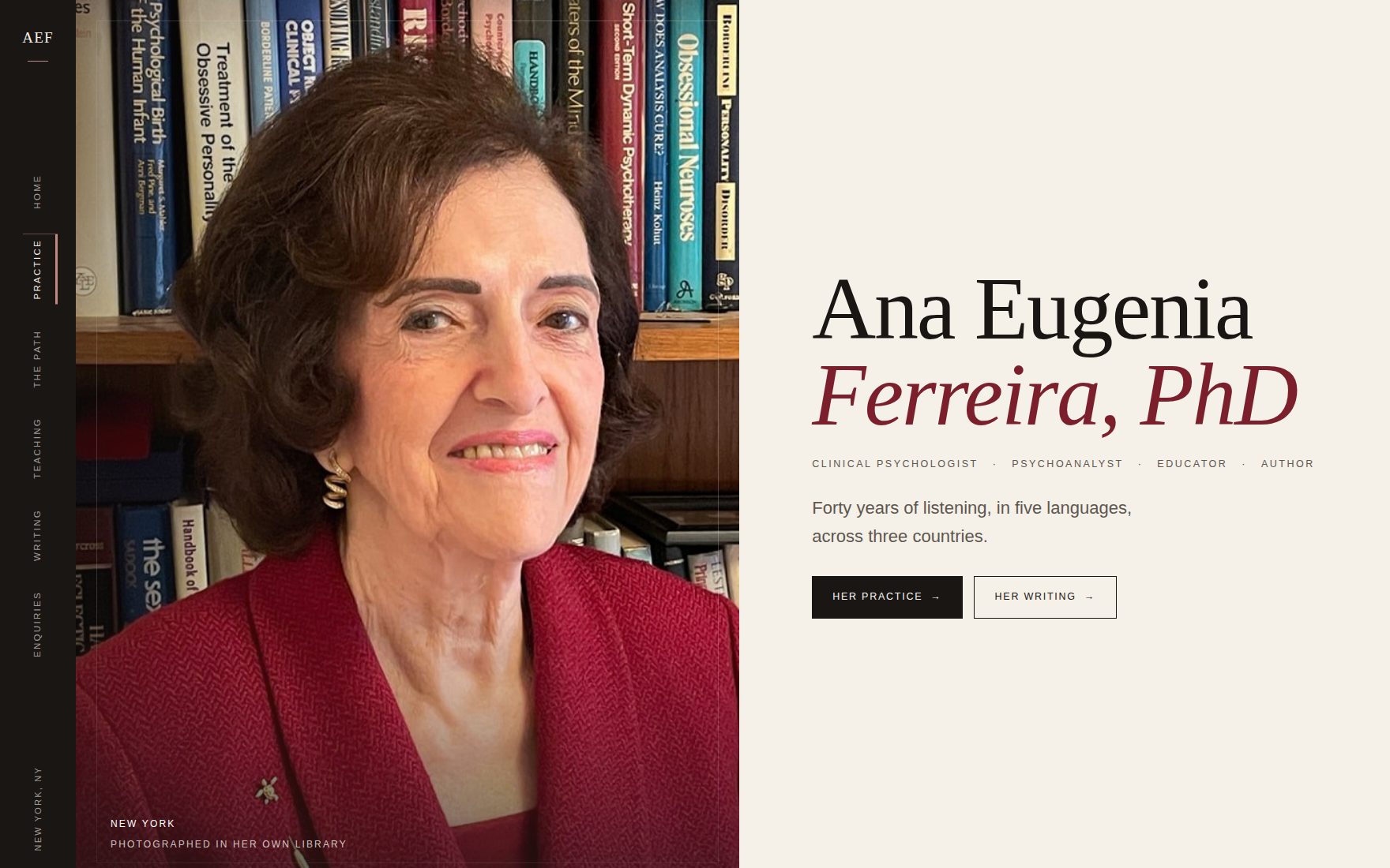 Website built for Ana Eugenia Ferreira, PhD