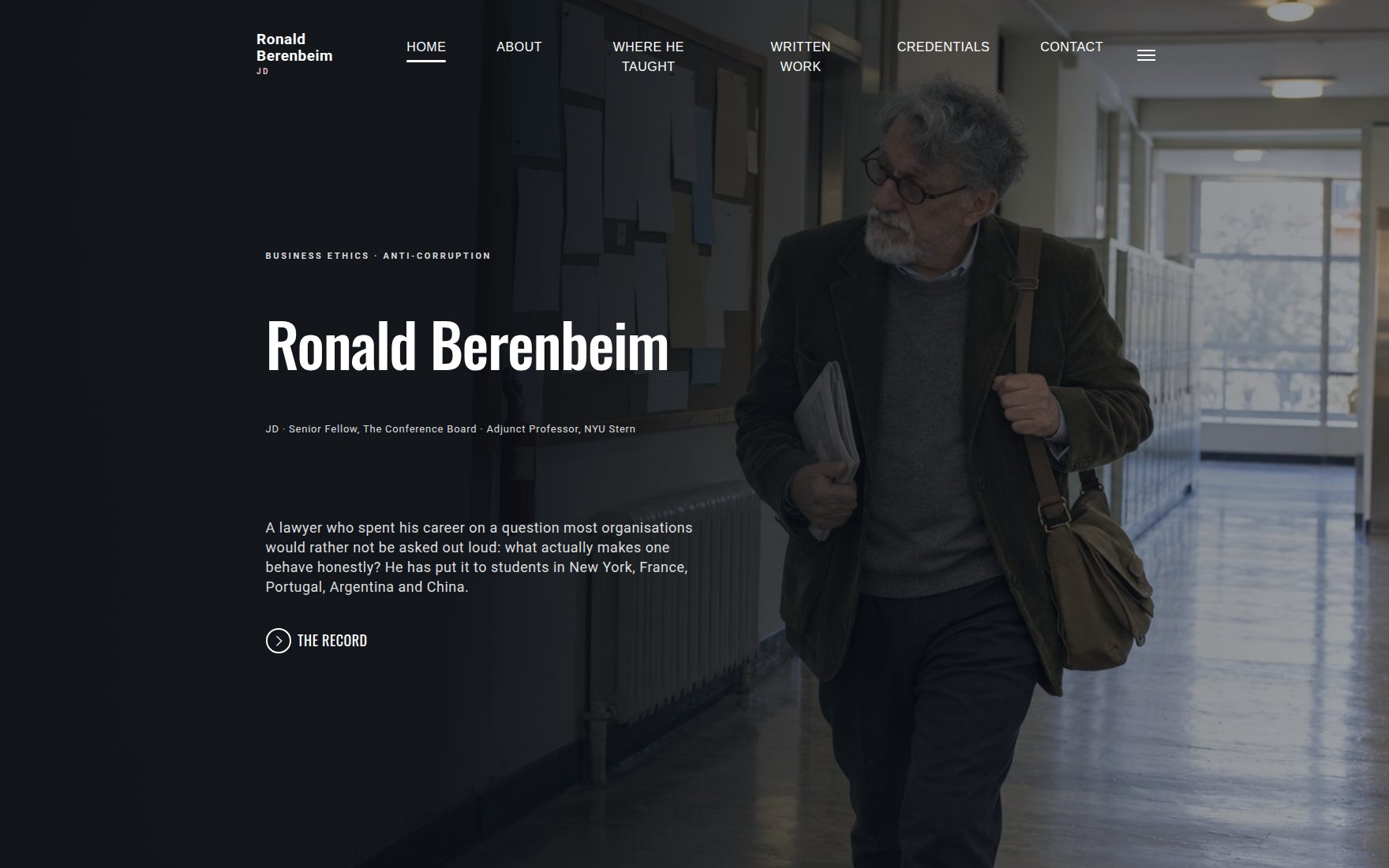 Website built for Ronald Berenbeim