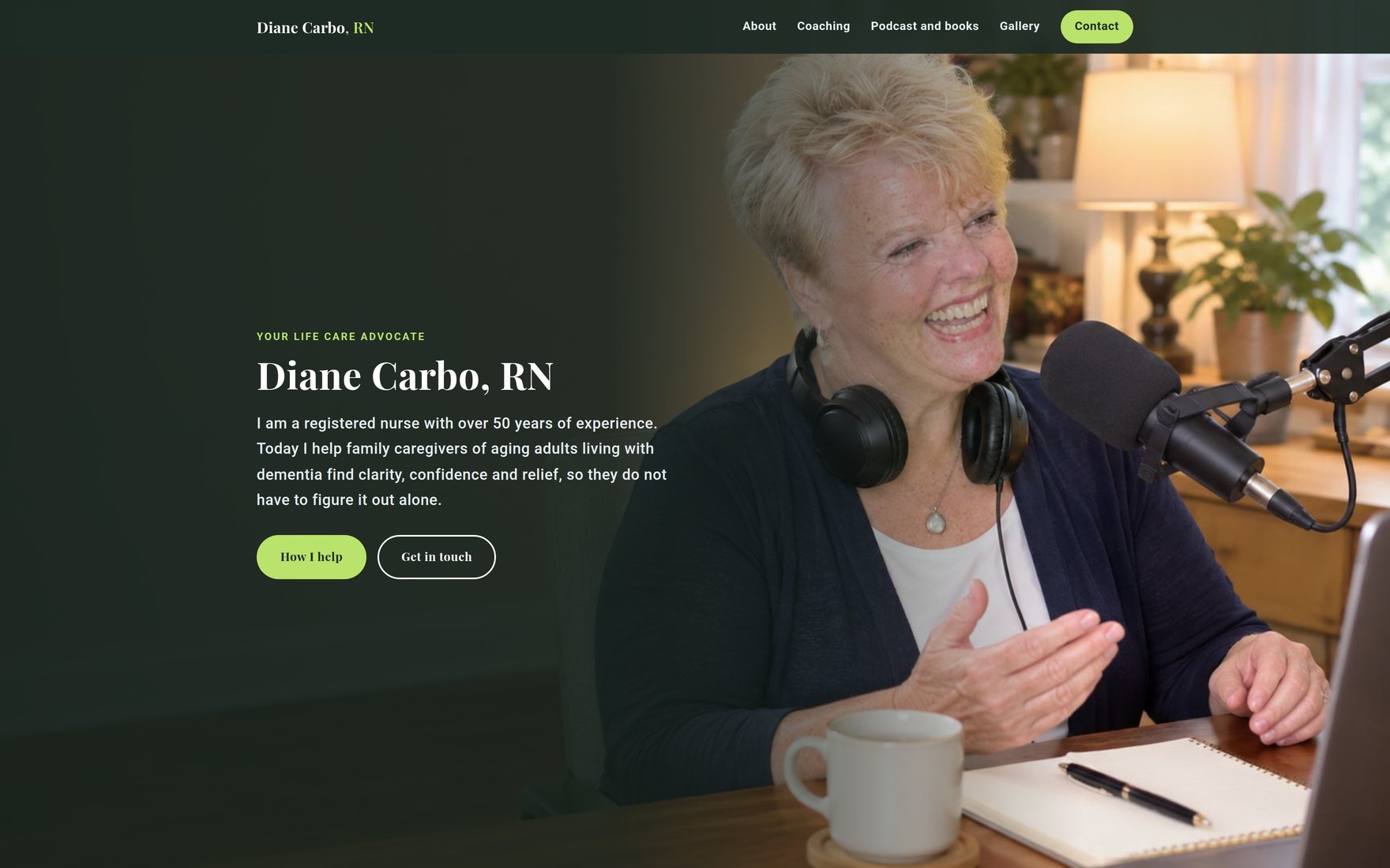 Website built for Diane Carbo, RN