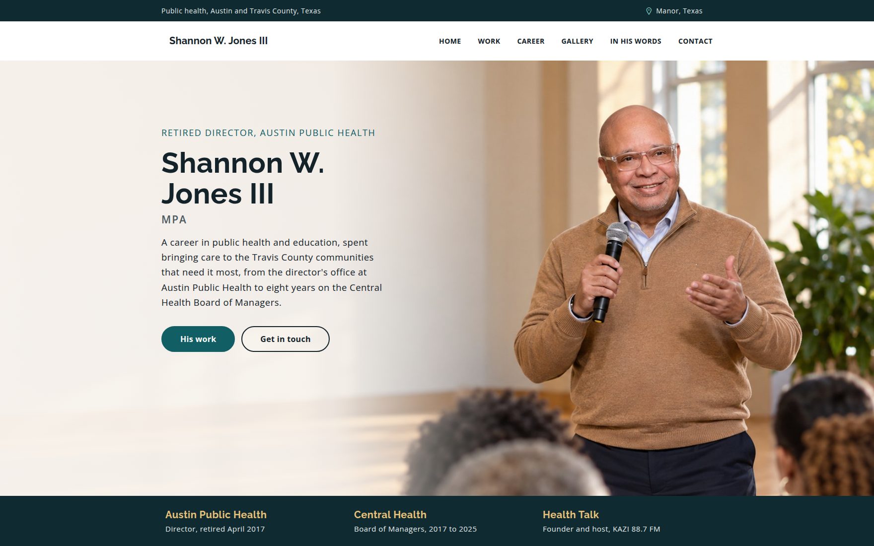 Website built for Shannon W. Jones III