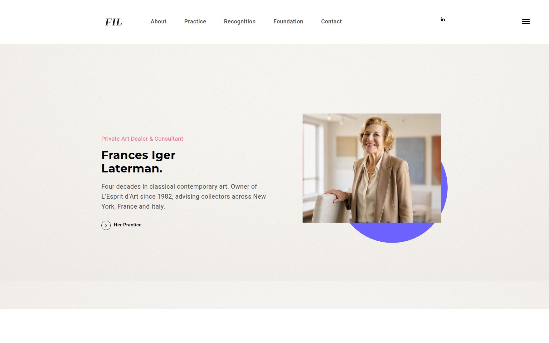 Website built for Frances Iger Laterman
