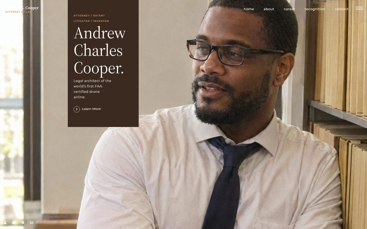 Personal brand website built for Andrew Charles Cooper
