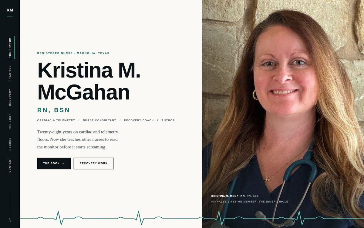 Personal brand website built for Kristina M. McGahan, RN, BSN