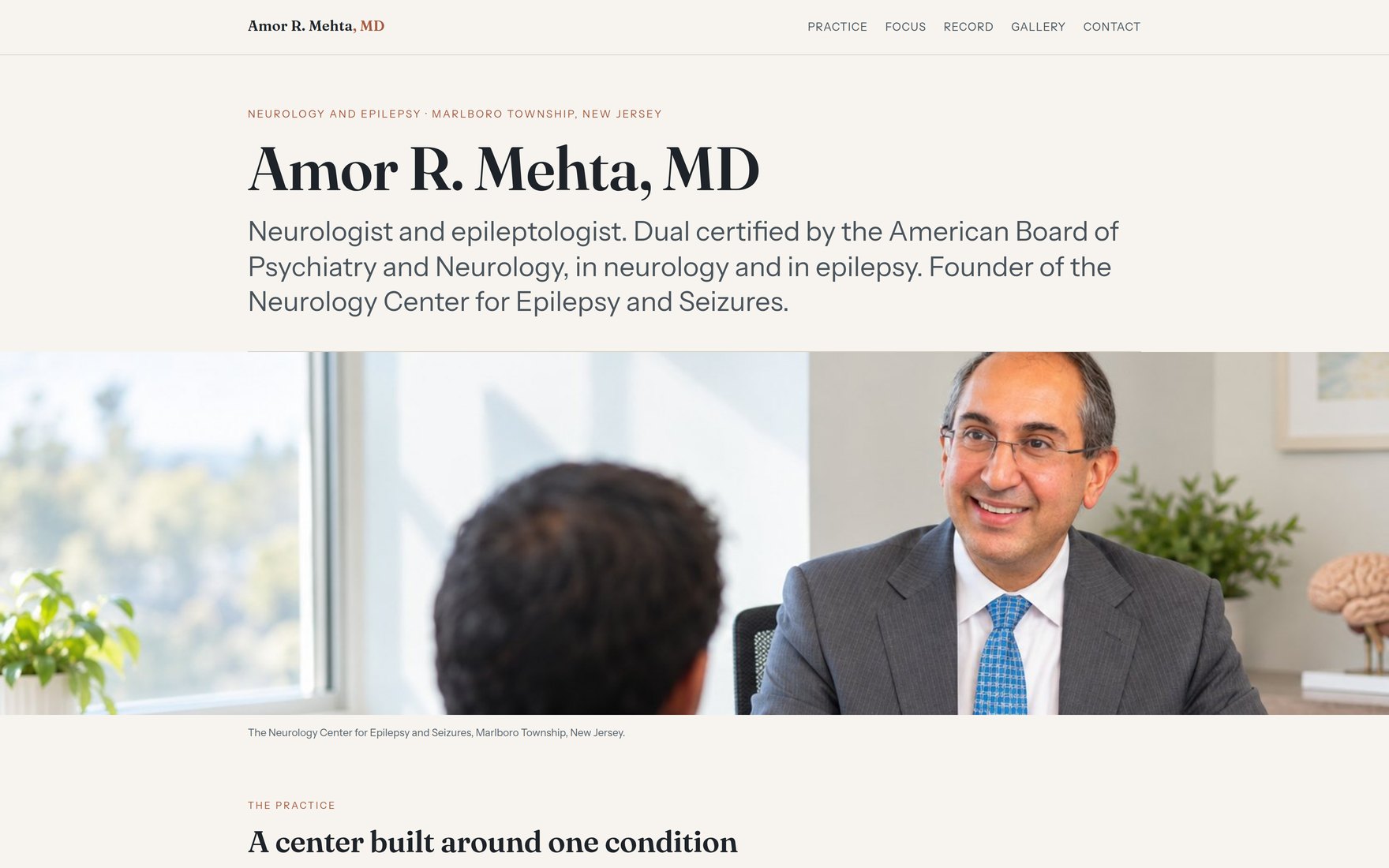 Website built for Amor R. Mehta, MD