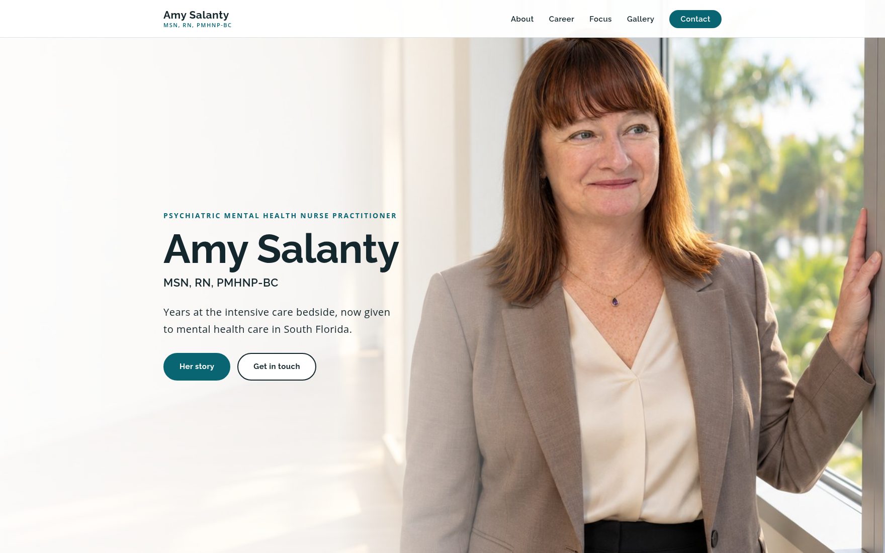 Website built for Amy Salanty, MSN, RN, PMHNP-BC