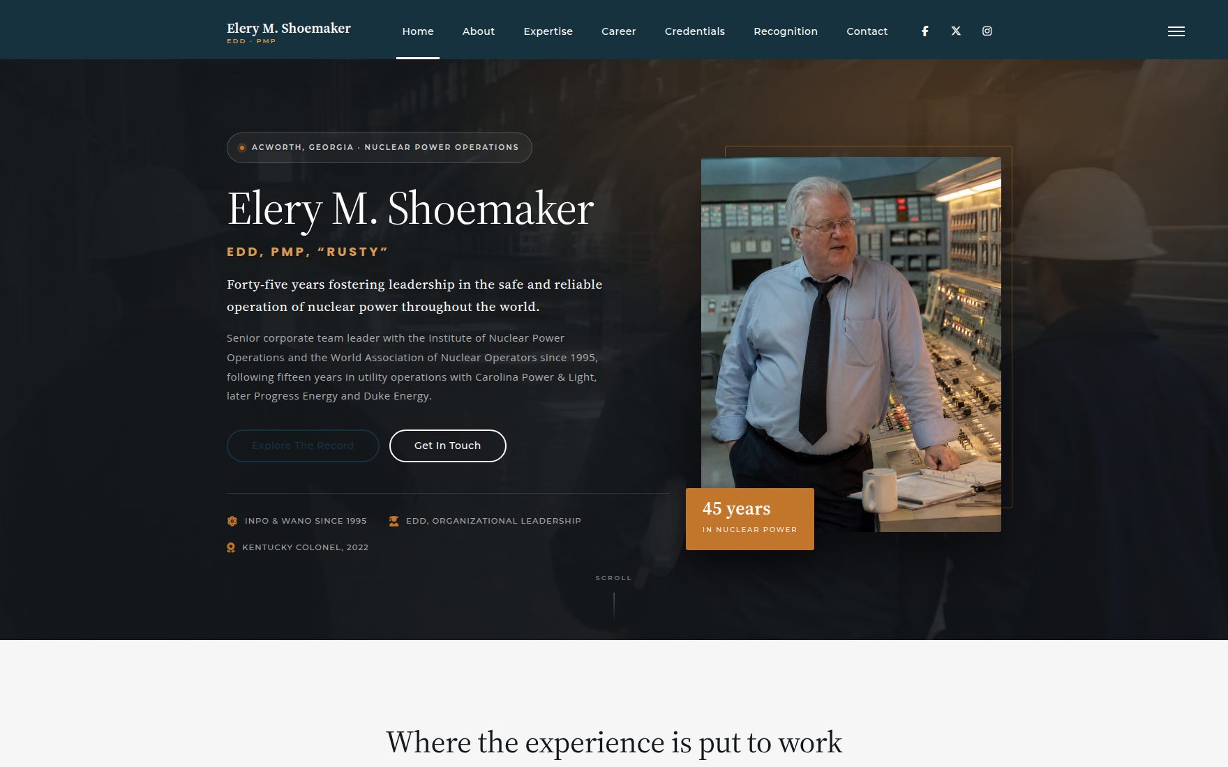 Website built for Elery M. “Rusty” Shoemaker
