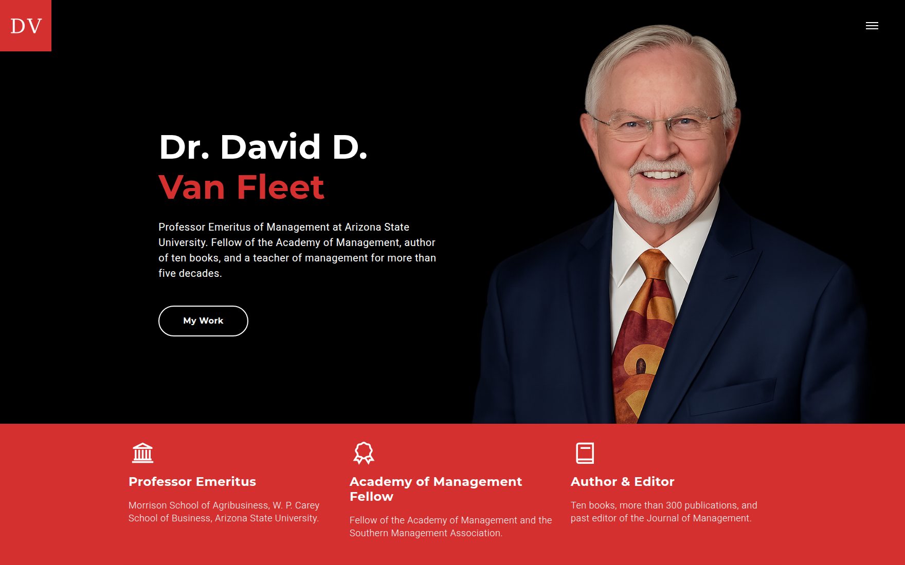 Website built for Dr. David D. Van Fleet